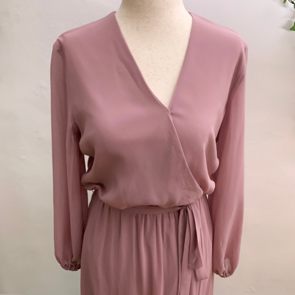 DB‎ Studio Pink Long Sleeve Chiffon Bridesmaid Dress - Picture 5 of 10